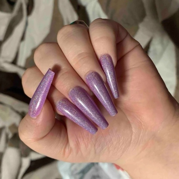 Touch and glow fake extra long nails in color purple glow brand new in box - Picture 6 of 16